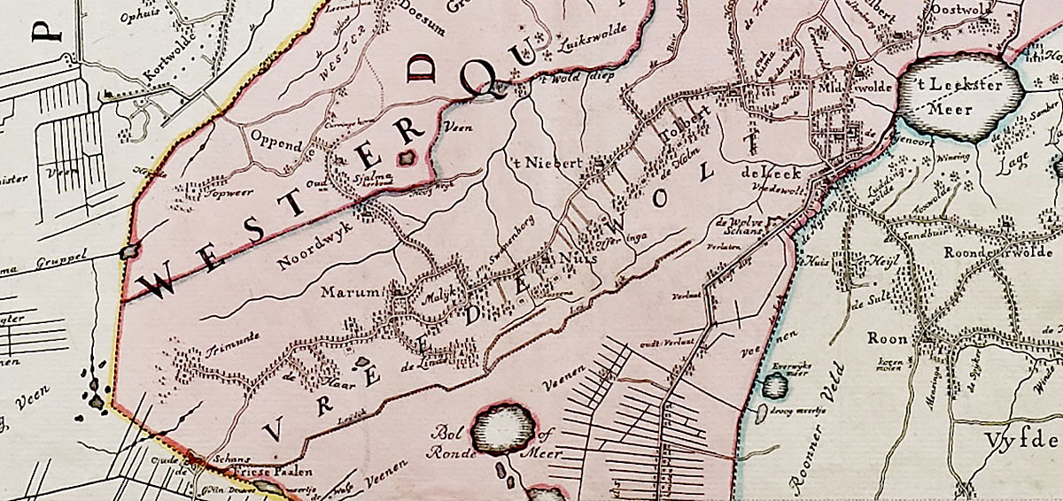 Kaart of landtafereel der provincie van Groningen en Ommelanden Vredewold 1200