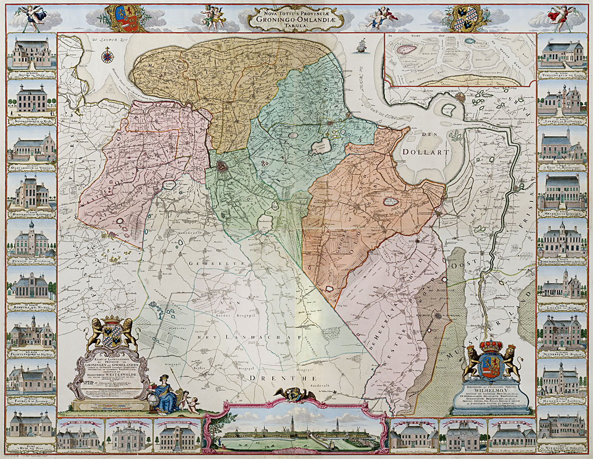 Kaart of landtafereel der provincie van Groningen en Ommelanden full 1200